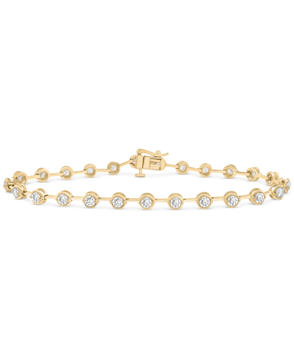 Macy's Diamond Bezel Link Bracelet (2 Ct. T.w.) In 10k Gold, Exclusively At