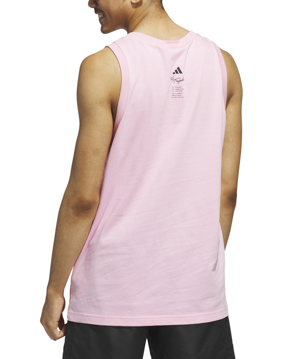 Adidas Originals Men's Triple Regular-fit Cocktail Graphic Tank Top In Pink