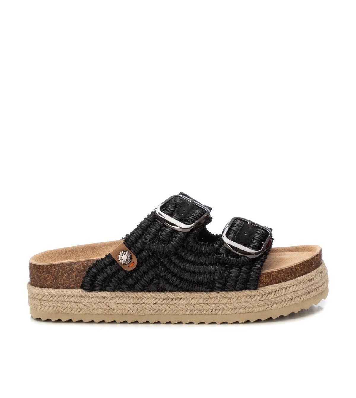Women's Footbed Jute Wrapped Platform Sandals By Xti - Taupe