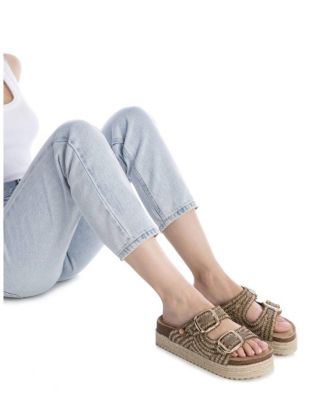 Women's Jute Wrapped Platform Cork Footbed Sandals Refresh Collection