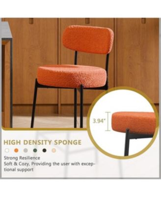 Bar Stools Set of 3, 24 Inches Modern Counter Height Bar Stools with Curved Back, Upholstered Boucle Barstools for Kitchen Island, Cafe