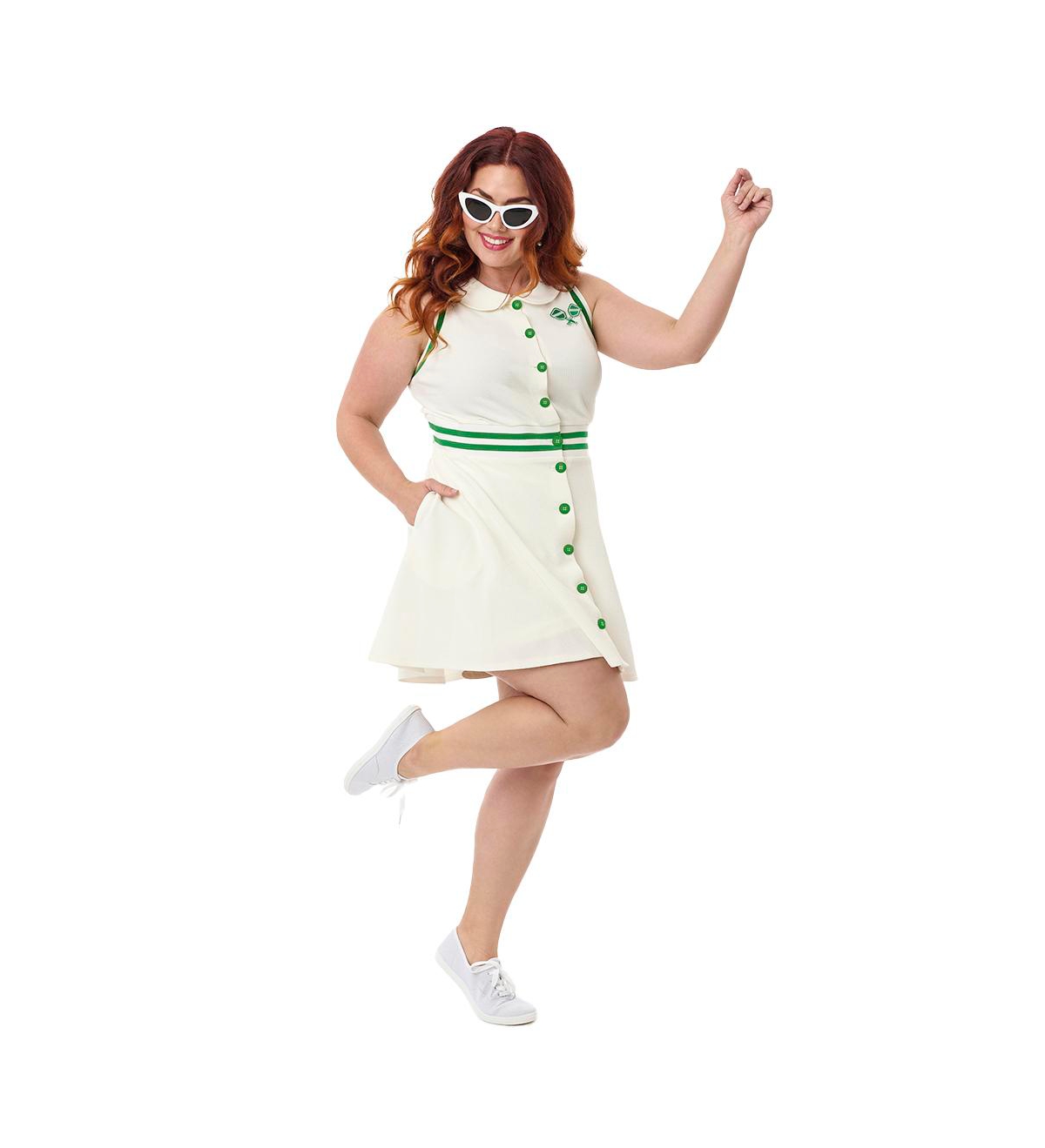 Plus Size Sport Dress & Shorts - White
