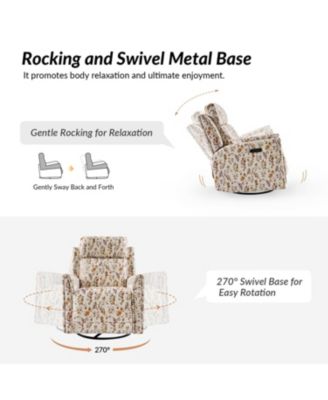 Alfons Swivel And Rocker Power Recliner With Headrest