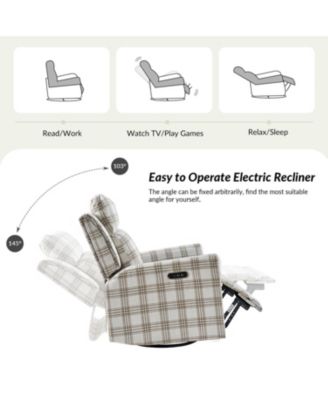 Alfons Swivel And Rocker Power Recliner With Headrest