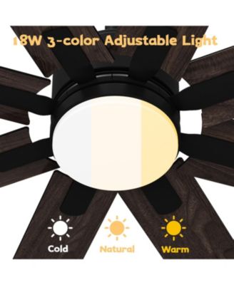 72" Ceiling Fan with Light, Solid Wood Blades, Quiet Reversible DC Motor, Remote Control, Indoor/Outdoor for Bedroom, Living Room & Porch.