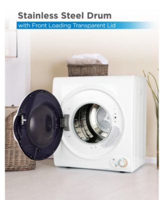 3.5 Cu. Ft. Portable Electric Dryer, Front Load, 120V, 1500W, Holds 13.2 lbs Laundry, Stainless Steel Drum