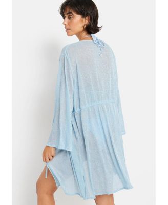 Women's Metallic Cover up Beach Dress