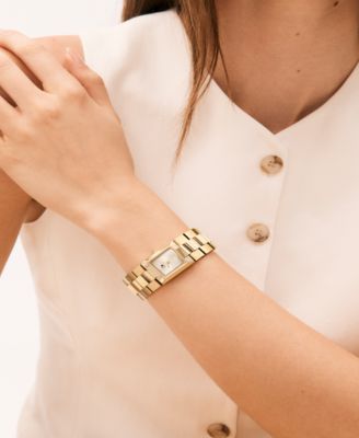 Women's Quartz Gold Tone Stainless Steel Bracelet Watch, 20.50mm x 25.20mm