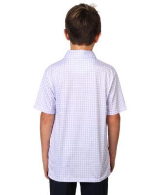 Boys Geo Floral Performance Polo Shirt - Stylish and Comfortable