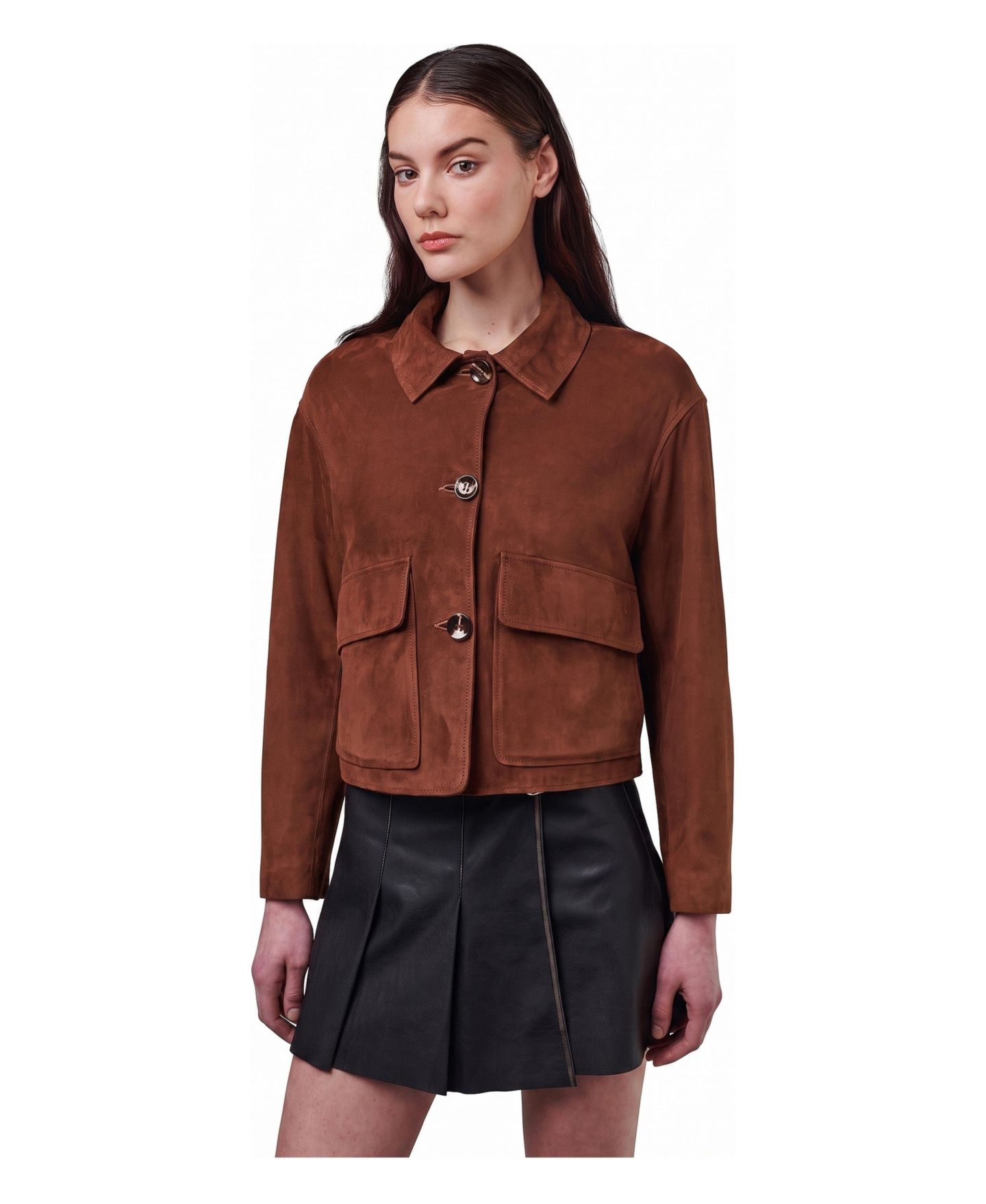 Женская куртка Furniq UK Ella Suede, цвет: Коричневый — фото 1