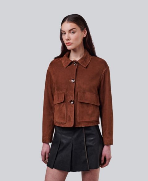 Женские куртки Furniq UK Cropped Suede Jacket