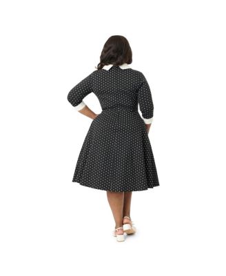 Plus Size 1950s Three-Quarter Length Sleeve Shirt Dress