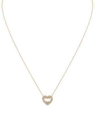 Diamond Heart 18" Pendant Necklace (1/4 ct. t.w.) in 14k Two-Tone Gold