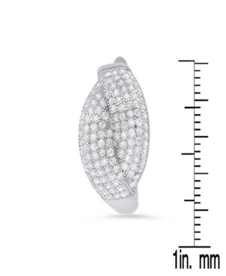 Women's Sterling Silver and Simulated Diamonds Braid Hoops Earrings