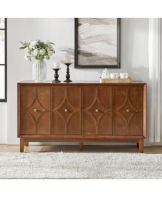 Mid-Century Sideboard with Solid Wood Legs and Adjustable Shelves