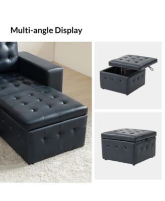 Blanca 87" wide Genuine Leather Sofa with Button Tufted Stitched Pattern