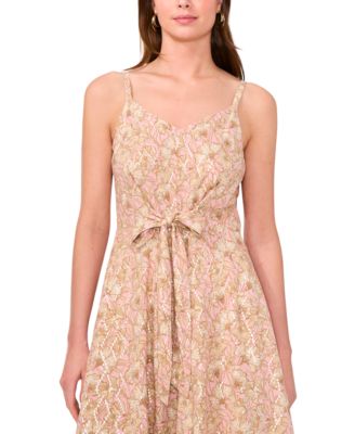 Women's Printed Tie-Front Asymmetric-Hem Jumpsuit 