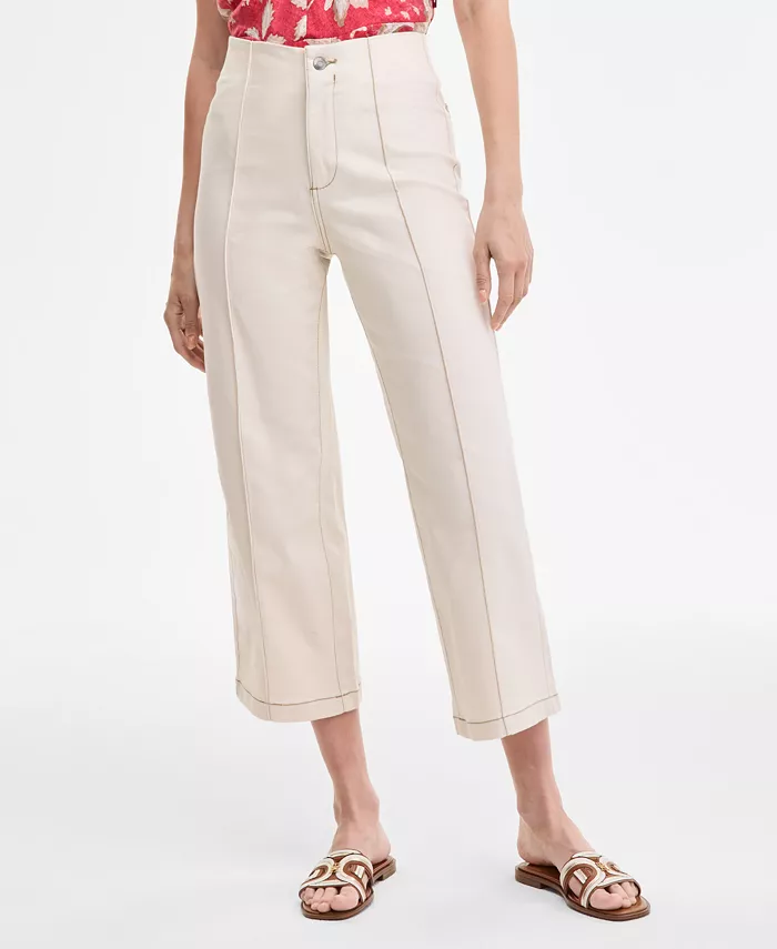Women's Wide-Leg No-Waistband Cropped Denim Jeans