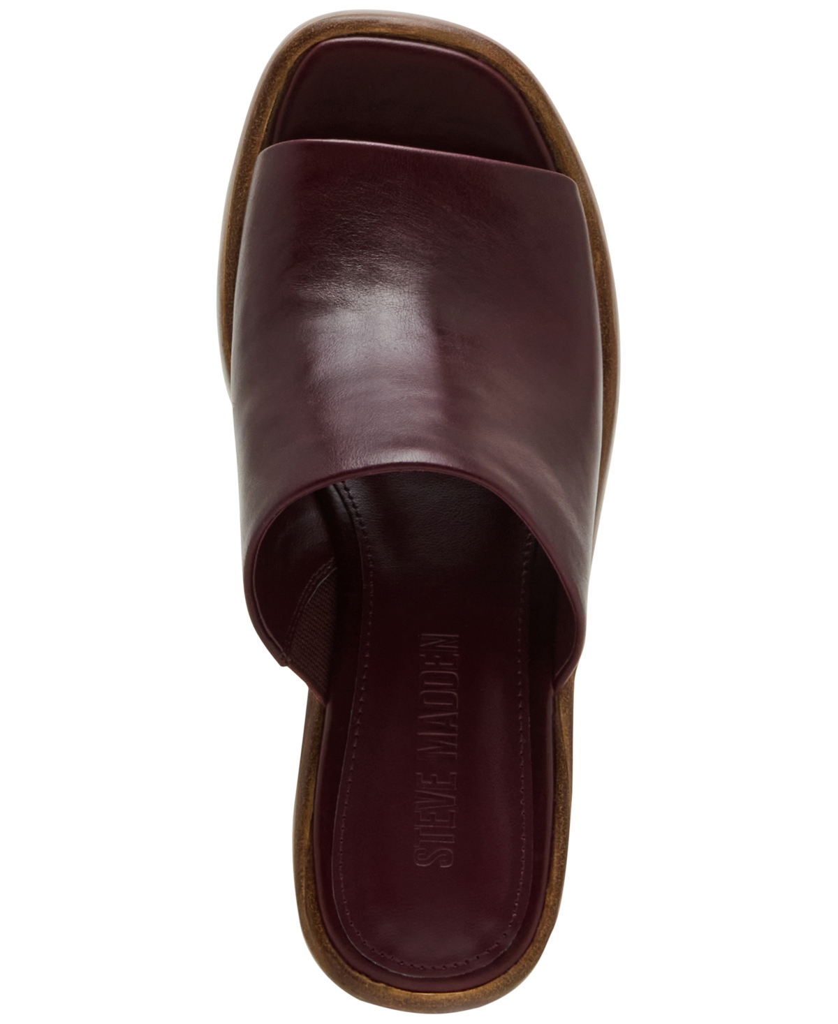 Steve Madden Shanton Platform Slide Sandal In Burgundy