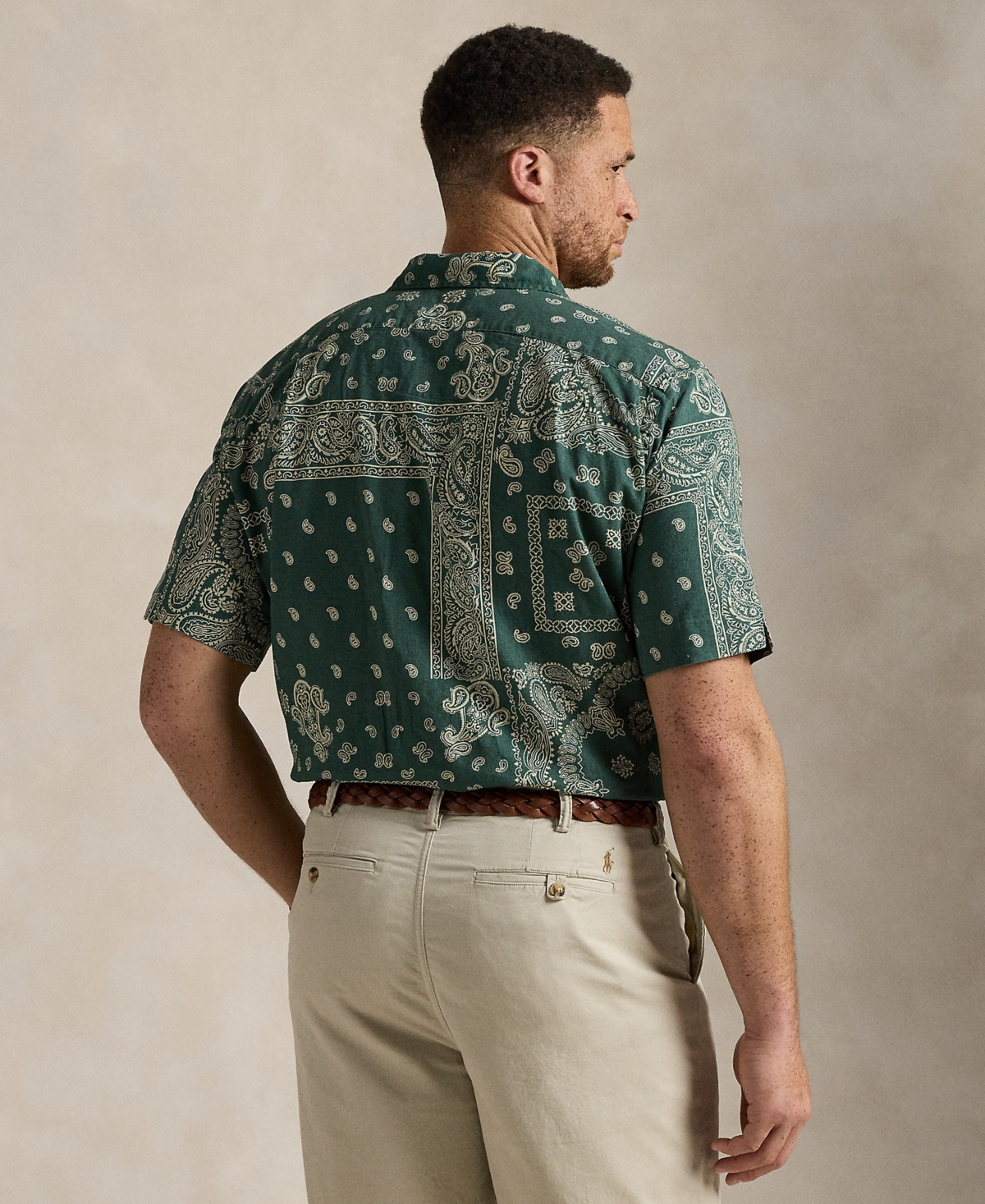 Polo Ralph Lauren Men's Big & Tall Bandanna-Print Camp Shirt