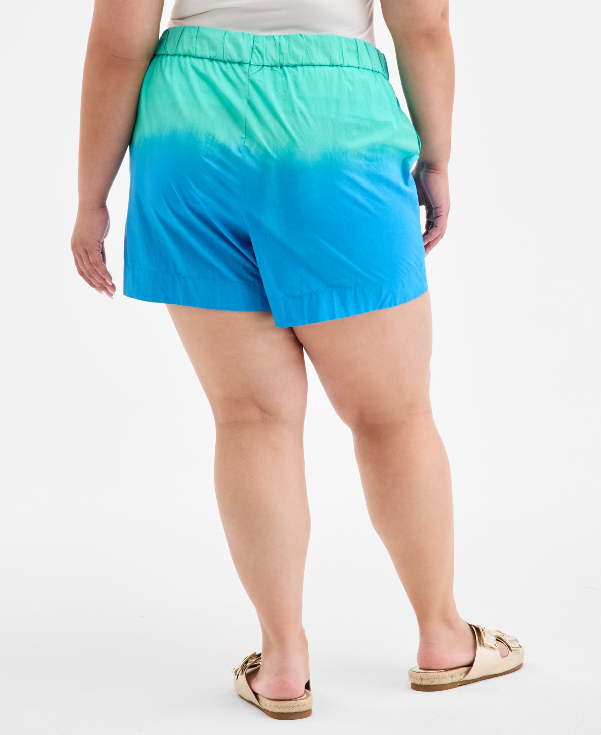 On 34th Trendy Plus Size Ombre Drawstring Shorts, Exclusively At Macy's