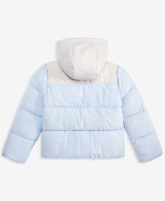 Big Girls Contrast Yoke Puffer Jacket