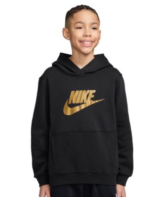 Big Boys' and Girls' Sportswear Gold Satin Logo Club Fleece Hoodie