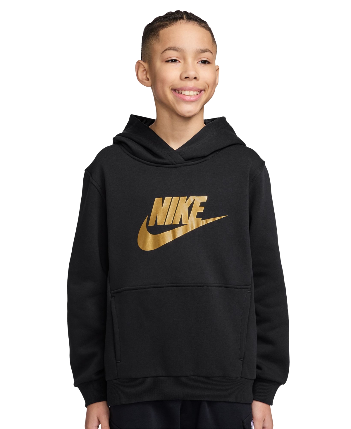 Nike Big Kids' Sportswear Gold Holiday Satin Club Fleece Hoodie