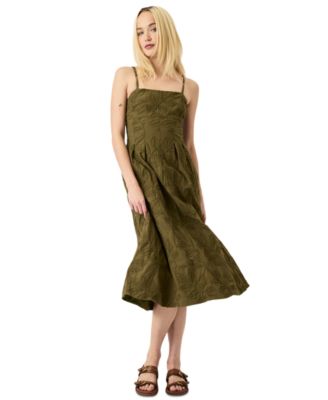 Women's Square-Neck A-Line Midi Dress