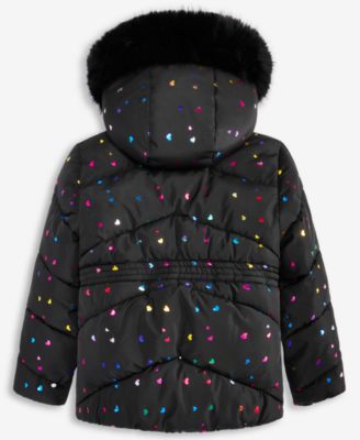 Toddler and Little Girls Foil Quilt Puffer Jacket