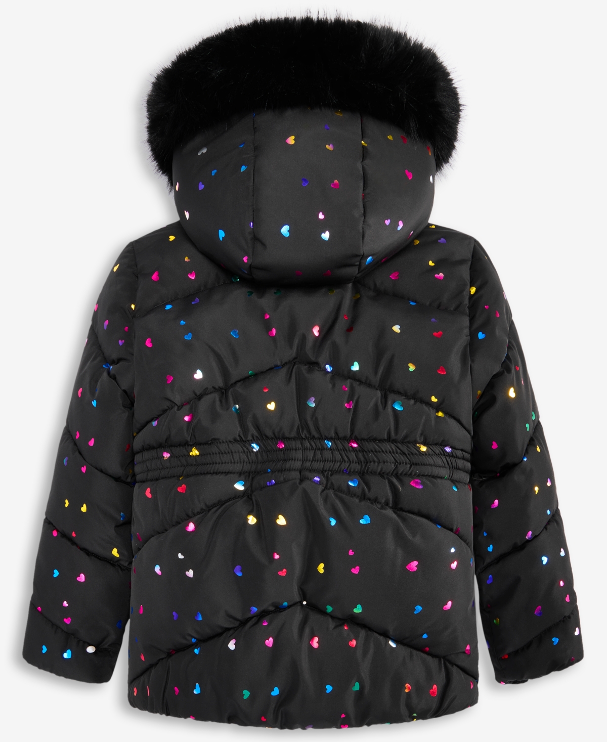 S Rothschild & Co Toddler And Little Girls Foil Quilt Puffer Jacket In Black