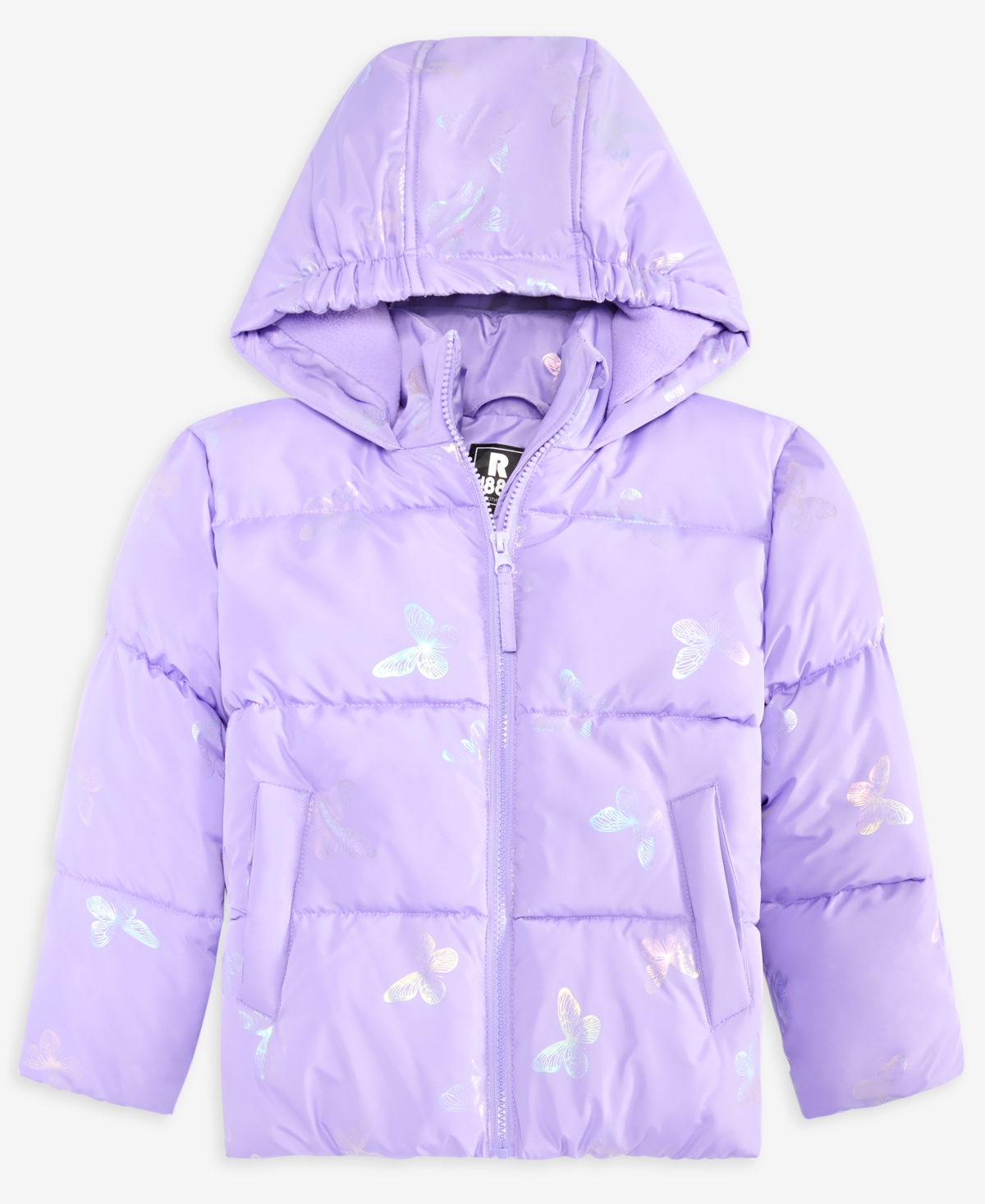 S Rothschild & Co Toddler And Little Girls Foil Bubble Jacket In Purple