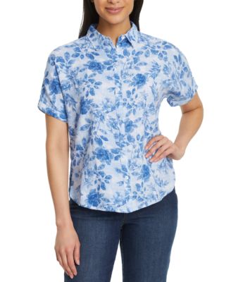 Gloria Vanderbilt - Women's Daisy Printed Short-Sleeve Shirt
