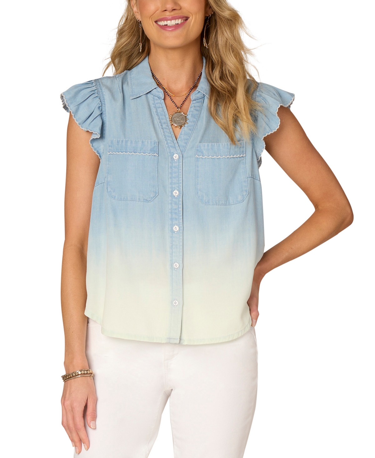 Women's Flutter-Sleeve Shirt - Lbwh Light