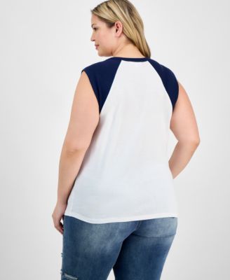 Trendy Plus Size Cotton New York Graphic Top