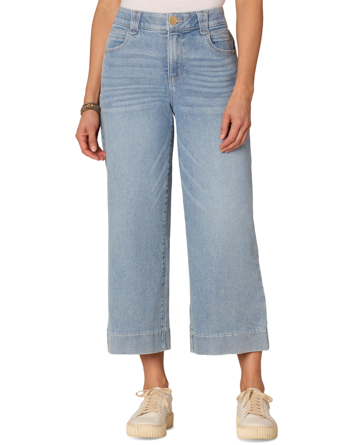 Women's Ab-Solution Crop Wide-Leg Jeans - Light Blue