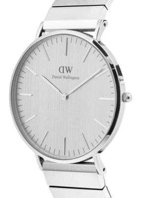 Men's Analog Silver Tone Stainless-Steel Watch, 40mm