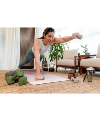 SafeGrip Dumbbells Medium Set with Light Rack - 5, 8, 10, 12 lbs