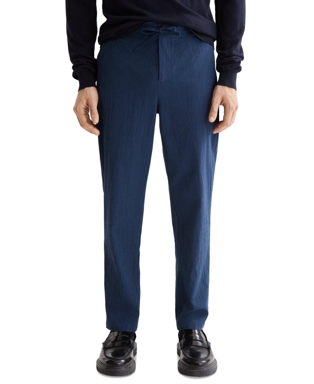 Men's Finch Tapered Fit Seersucker Joggers - Sky Captain Mini Check