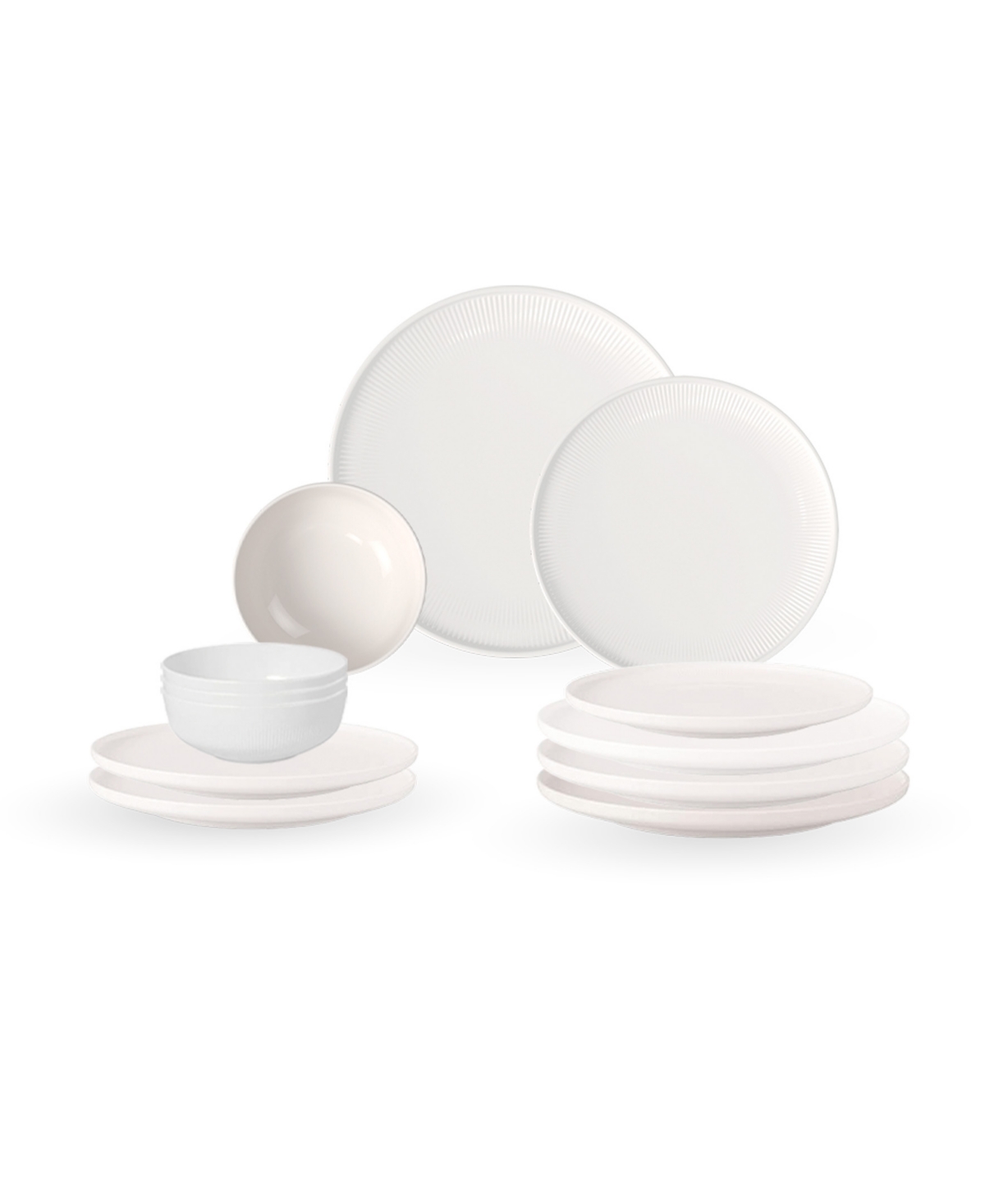 Afina 12 Pc. Dinnerware Set, Service for 4 - White