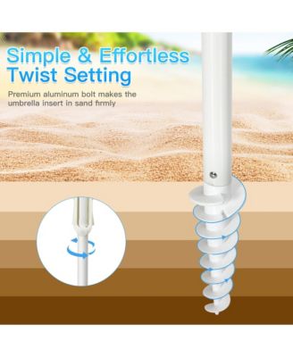 7.2ft Beach Umbrella Outdoor Patio Garden w/ Carrying Bag Sand Anchor