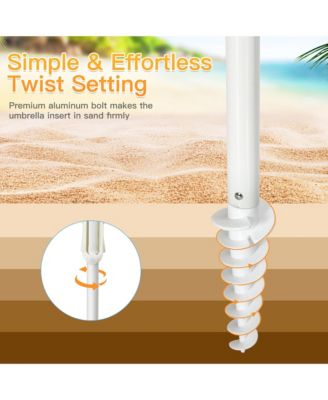 7.2ft Beach Umbrella Outdoor Patio Garden with Carrying Bag Sand Anchor