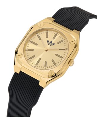 Unisex Analog Black Silicone Watch, 39mm