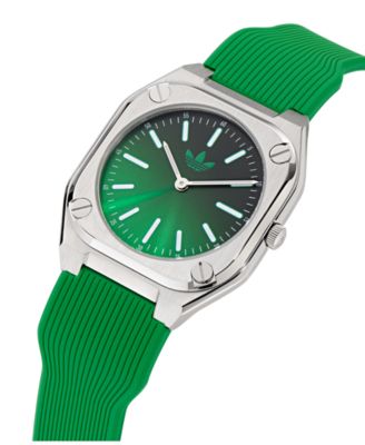 Unisex Analog Green Silicone Watch, 39mm