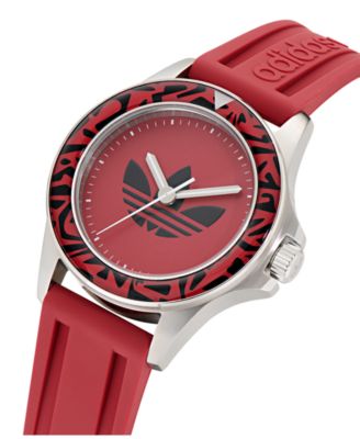 Unisex Analog Red Silicone Watch, 44mm