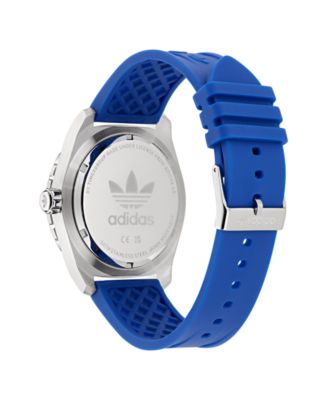 Unisex Analog Blue Silicone Watch, 44mm