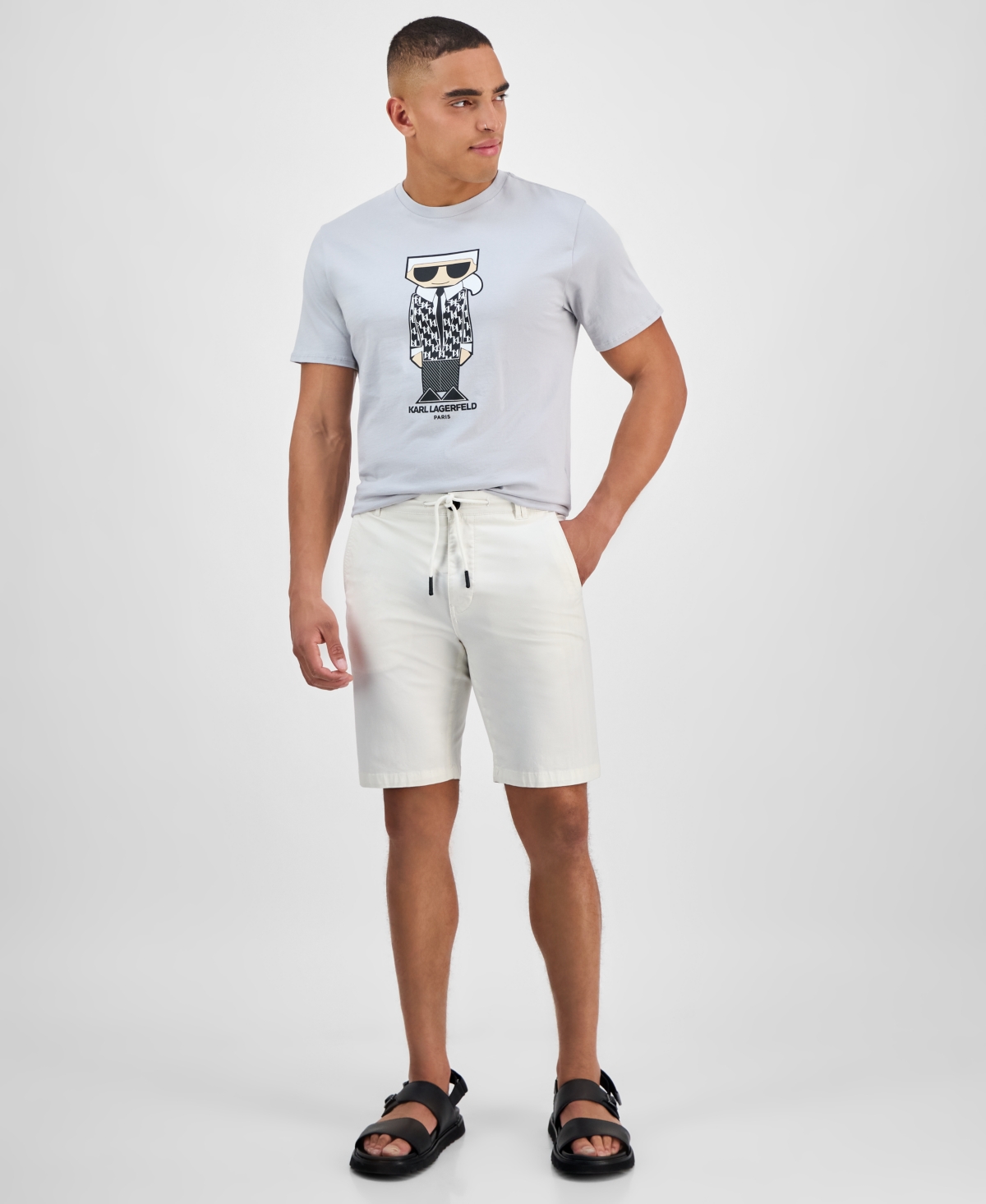 Karl Lagerfeld Men's Short Sleeve Flathead Karl Graphic T-shirt In Blue