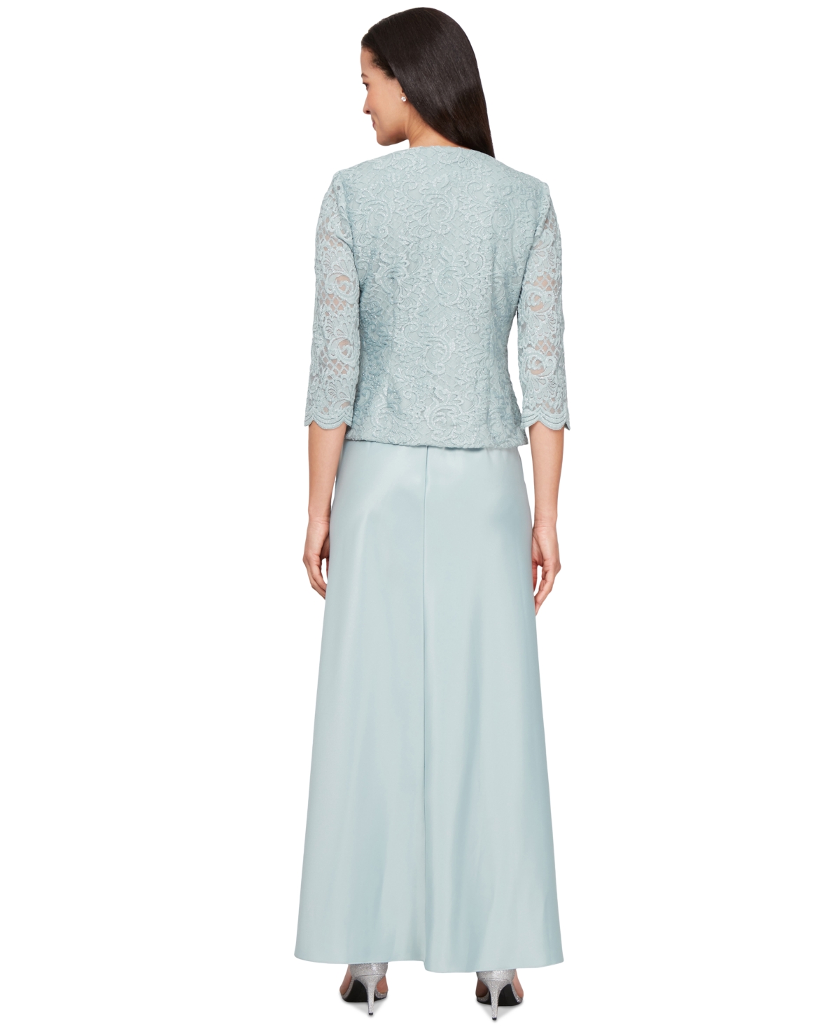 Alex Evenings Lace Jacket & Lace-top Gown