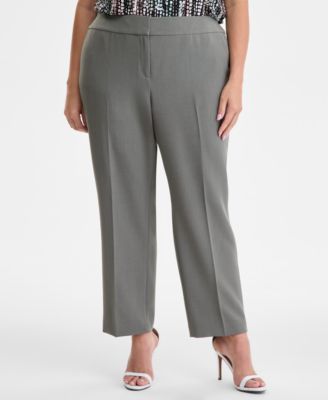 Plus Size High-Rise Slim-Leg Pants