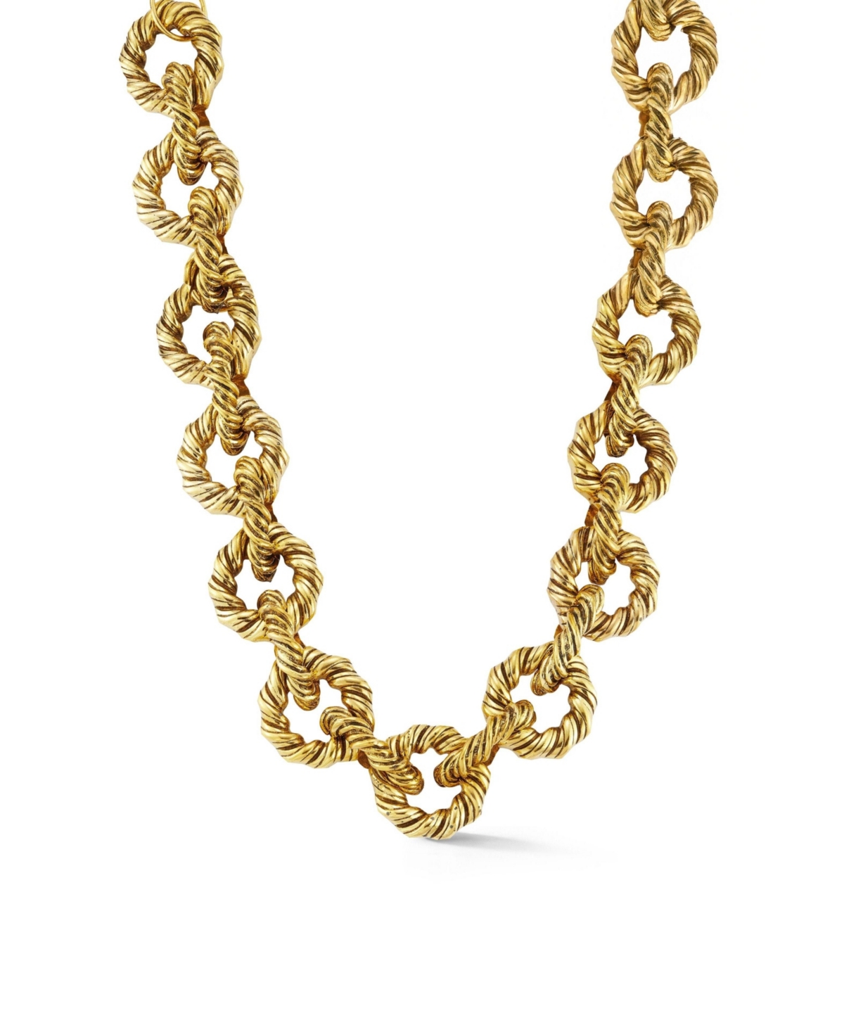 Gold Plated Chunky Twist Link Choker Necklace - Gold